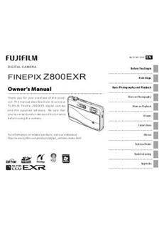 Fujifilm FinePix Z800 EXR manual. Camera Instructions.